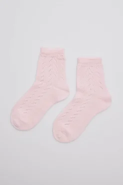 Calcetines calados infantil rosa