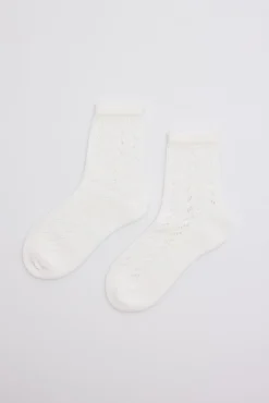 Calcetines calados infantil blanco