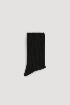 Calcetines de lana sin puño negro