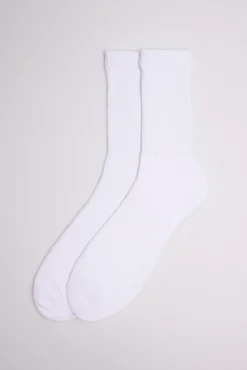 Calcetines deportivos con puño confort blanco