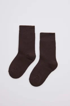 Calcetines infantiles algodón marrón