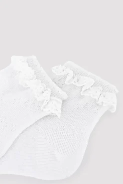 Calcetines infantiles calados detalle puntilla blanco