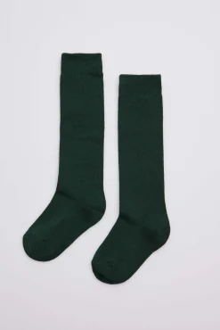 Calcetines infantiles largos algodón verde botella