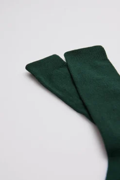 Calcetines infantiles largos algodón verde botella