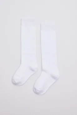 Calcetines infantiles largos algodón blanco