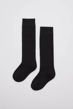 Calcetines infantiles largos algodón negro