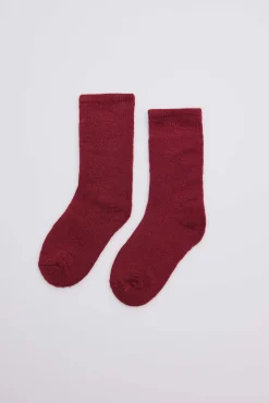 Calcetines infantiles térmicos granate