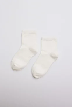 Calcetines perlé infantil marfil