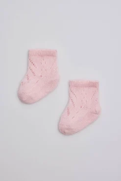 Calcetines perlé recién nacido rosa