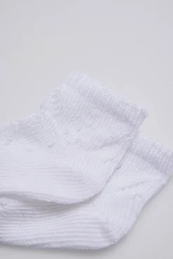 Calcetines perlé recién nacido blanco