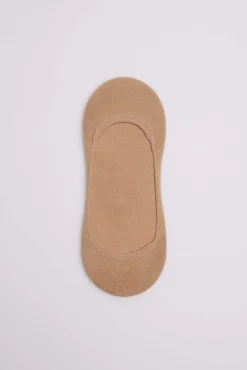 Calcetines pinkies invisibles algodón beige