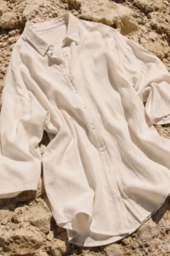 Camisa larga con lino