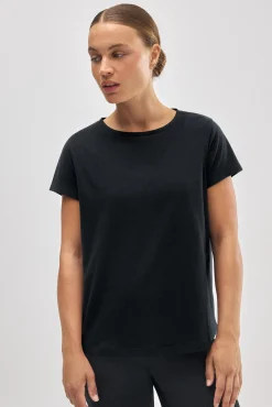 Camiseta algodón básica estilo deportivo negro