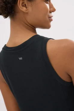 Camiseta algodón tirantes estilo deportivo negro