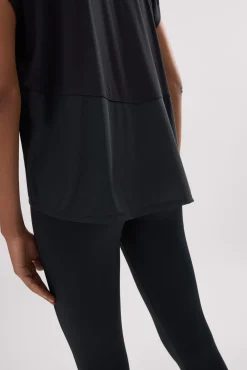 Camiseta deportiva manga corta fluida negra