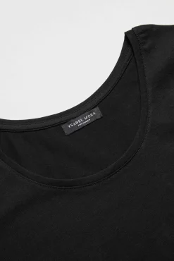 Camiseta interior manga corta algodón negro
