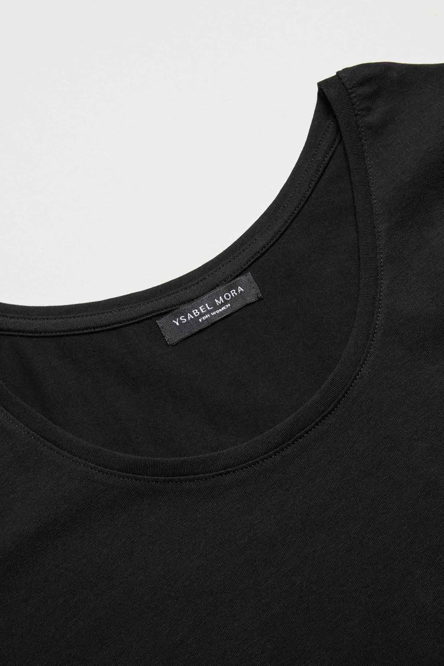 Camiseta interior manga corta algodón negro