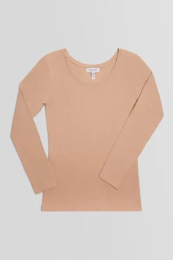 Camiseta interior manga larga algodón nude