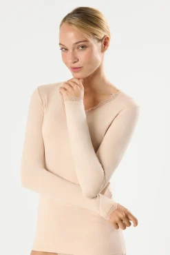 Camiseta interior manga larga bambú nude
