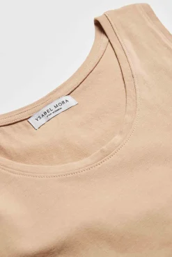 Camiseta interior tirante ancho algodón nude