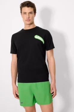Camiseta manga corta estampado monstruos negro