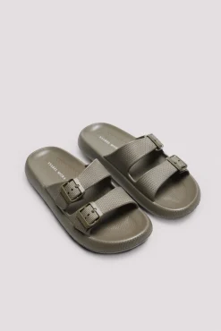 Chanclas hebillas verde caqui