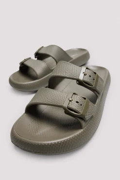 Chanclas hebillas verde caqui