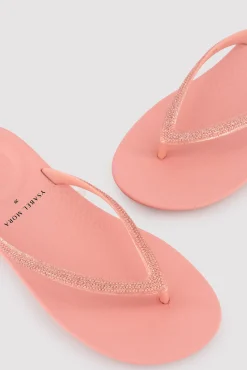 Chanclas tira brillante rosa