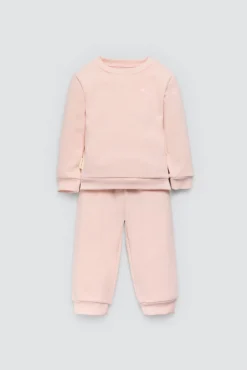 Conjunto bebé básico sudadera y jogger rosa