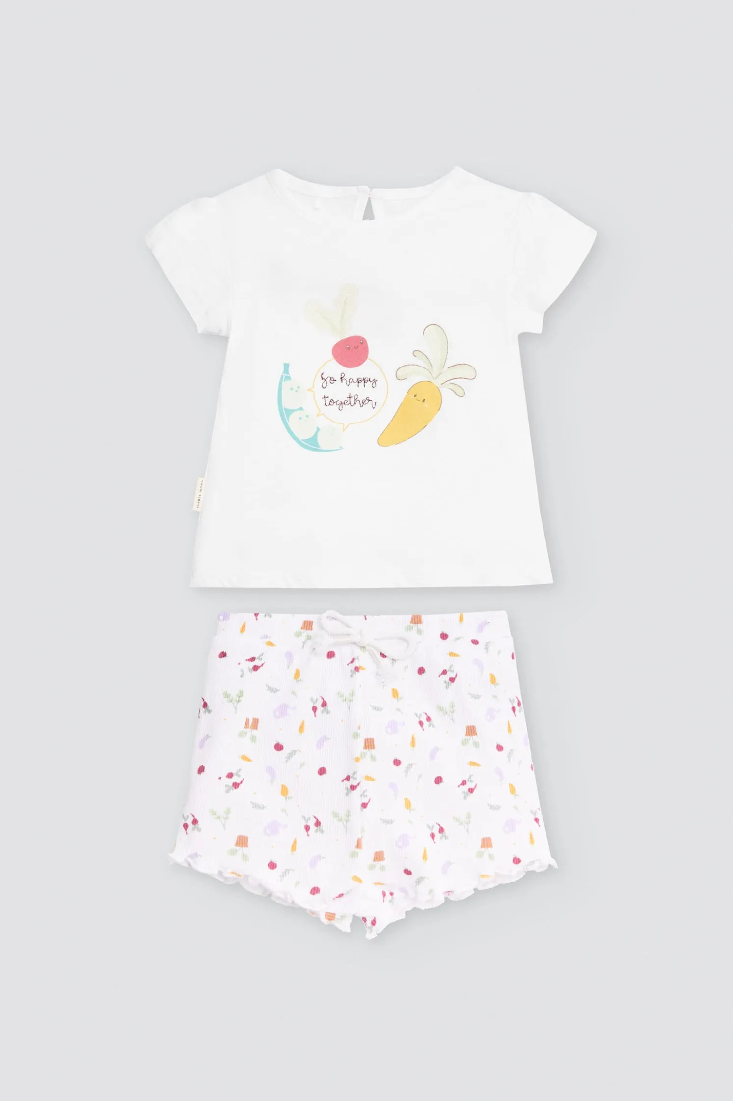 Conjunto bebé manga corta estampado verduras