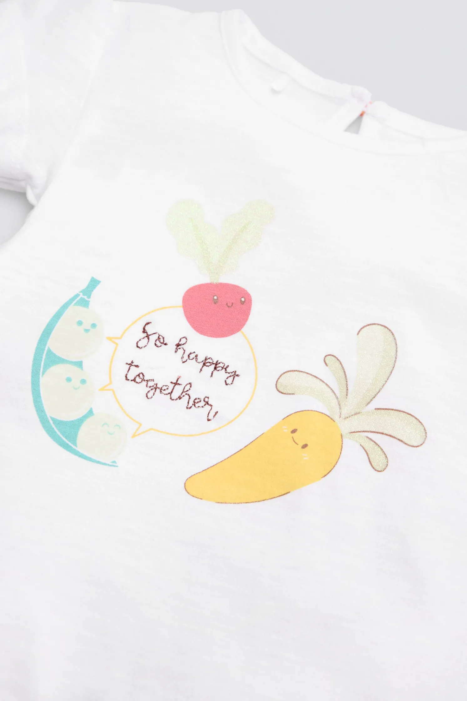 Conjunto bebé manga corta estampado verduras