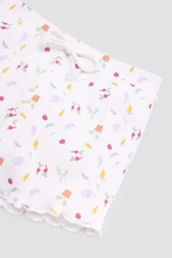 Conjunto bebé manga corta estampado verduras