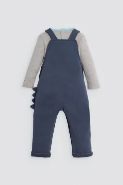 Conjunto bebé peto y camiseta detalle tejido bouclé manga larga