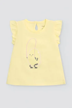 Conjunto bebé sin mangas estampado limones