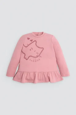 Conjunto bebé sudadera con volante y pantalón dibujo gatito