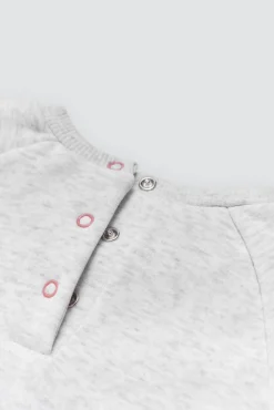 Conjunto bebé sudadera y jogger gris estampado