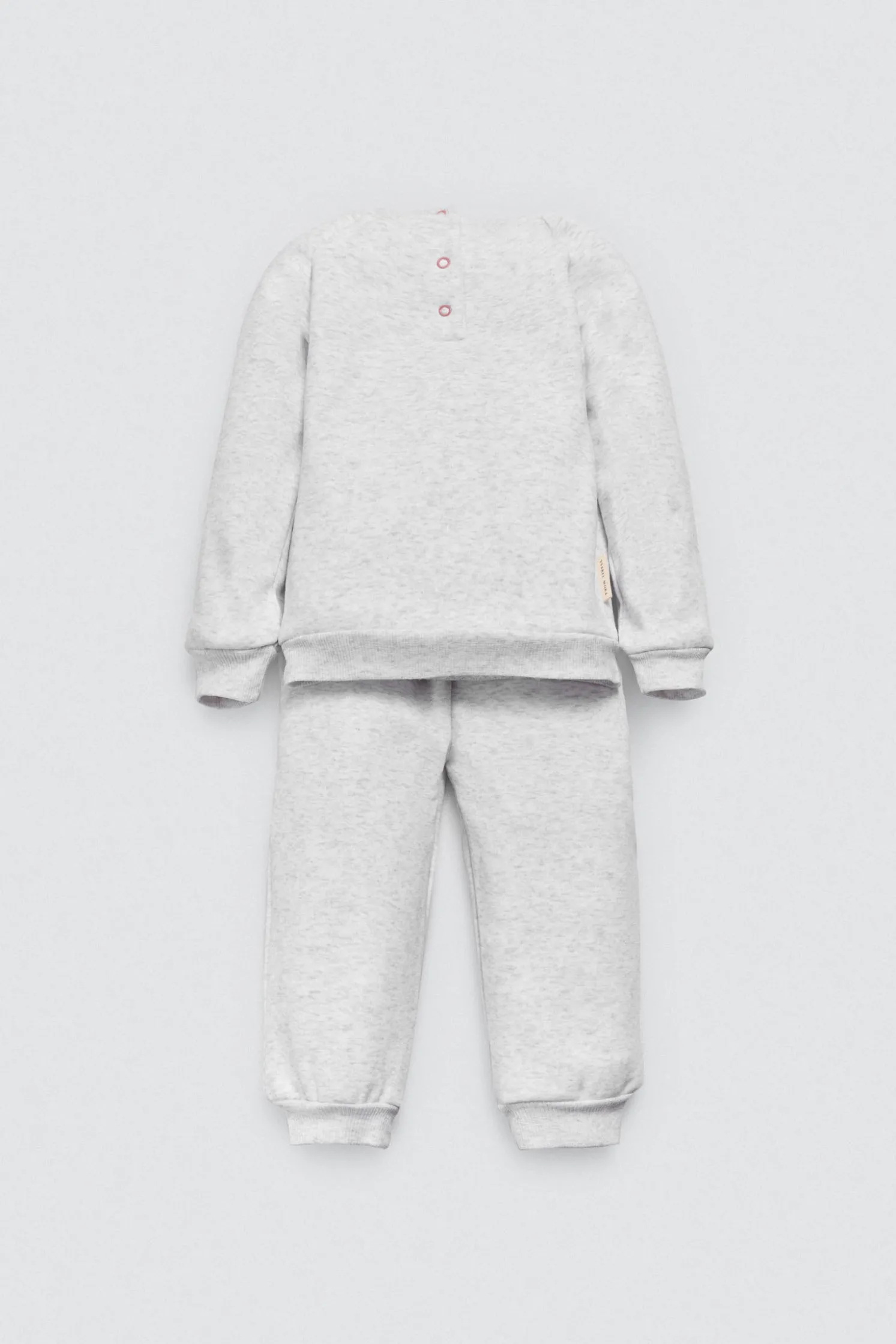 Conjunto bebé sudadera y jogger gris estampado