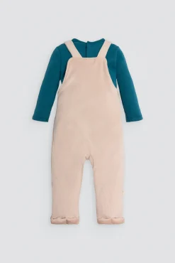 Conjunto bebé tipo pichi efecto pana cara gatito