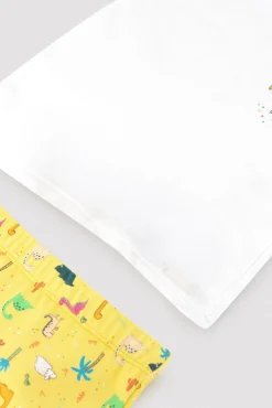 Conjunto camiseta y bañador bóxer bebé estampado dinosaurios