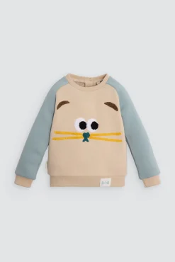 Conjunto chándal bebé estampado cara gato