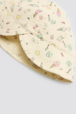 Conjunto ranita bebé sin mangas y gorrito estampado veraniego