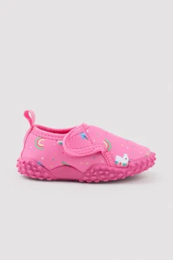 Escarpines infantiles estampado unicornios rosa