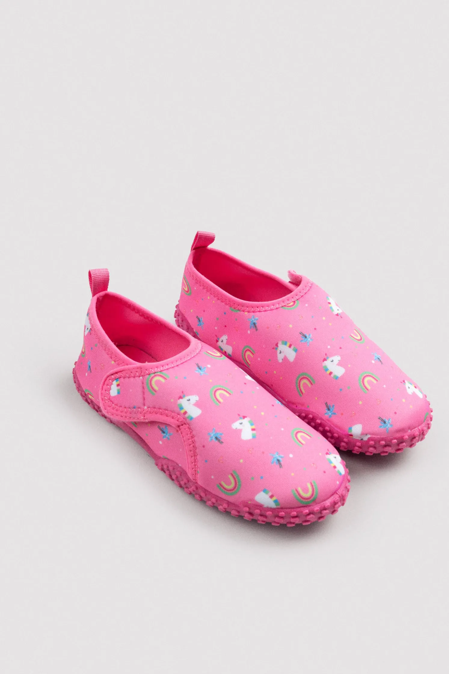 Escarpines infantiles estampado unicornios rosa
