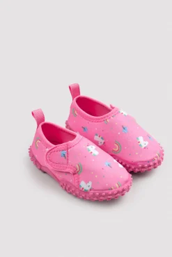 Escarpines infantiles estampado unicornios rosa