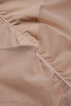 Faja alta abdominal reductora tejido de tul compresión media nude