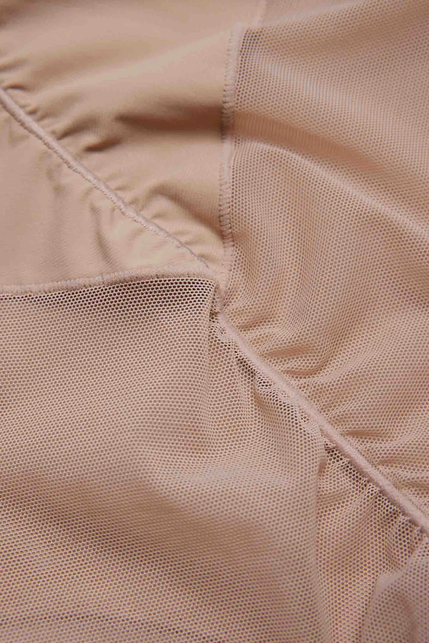 Faja alta abdominal reductora tejido de tul compresión media nude