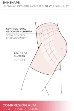 Faja reductora corte láser nude compresión alta nude