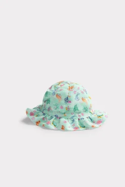 Gorro de playa bebé ala ondulada estampado fauna marina