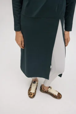 Jersey maxi con abertura cálido verde botella