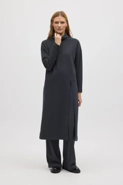 Jersey maxi con abertura cálido marengo